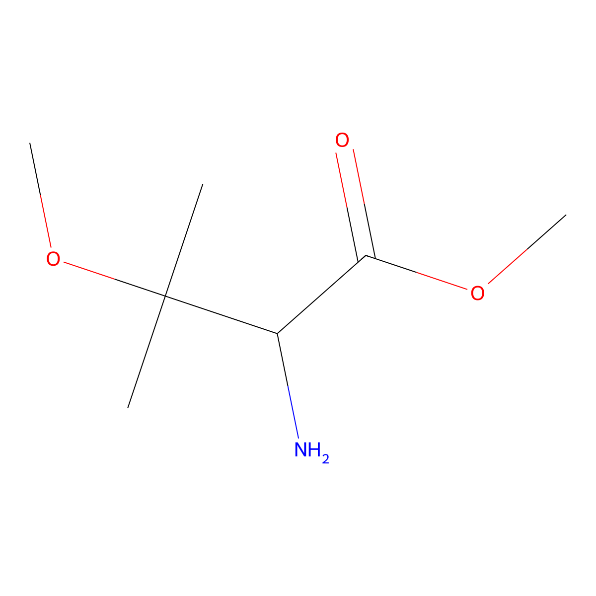 Methyl 2-amino-3-methoxy-3-methylbutanoate molecular structure, CAS 84907-88-0