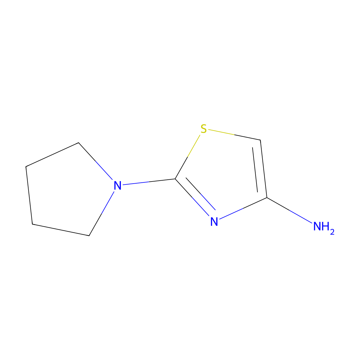 2-(Pyrrolidin-1-yl)thiazol-4-amine molecular structure, CAS 849091-89-0