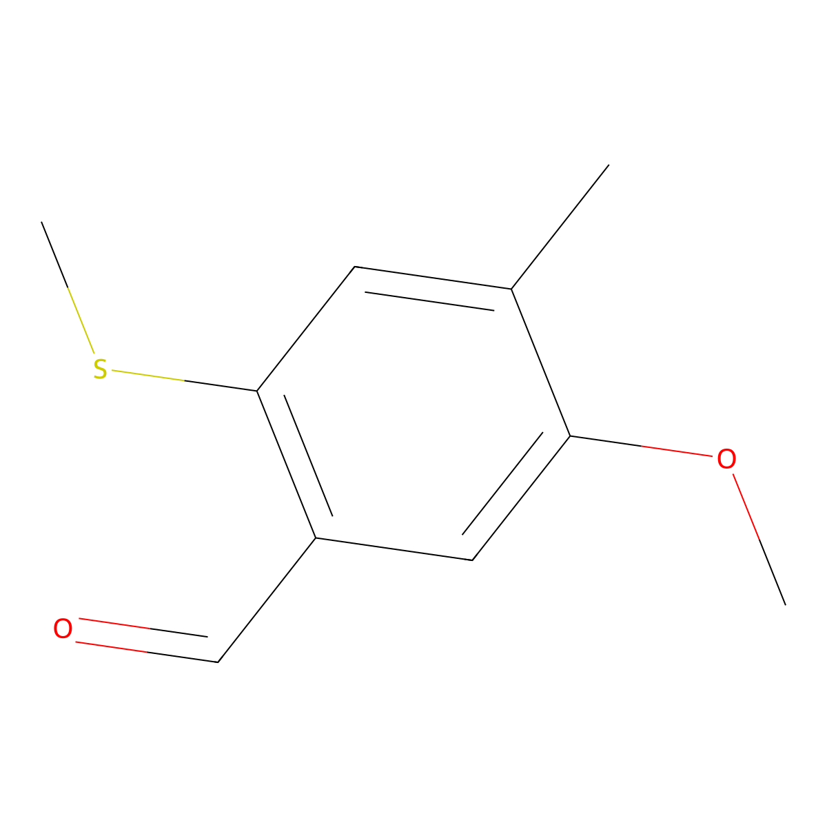 5-Methoxy-4-methyl-2-(methylthio)benzaldehyde molecular structure, CAS 84910-72-5