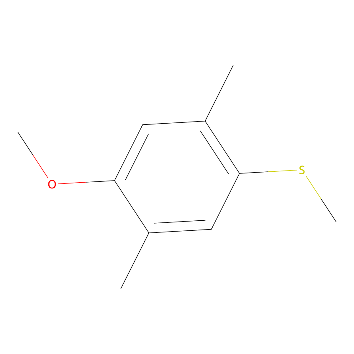 (4-Methoxy-2,5-dimethylphenyl)(methyl)sulfane molecular structure, CAS 84910-74-7