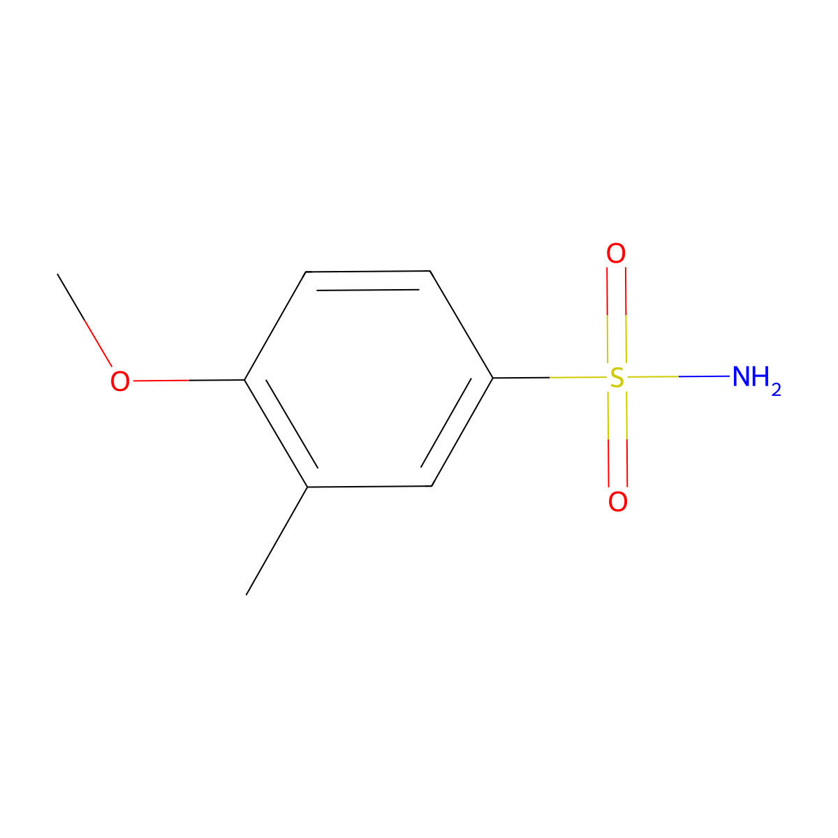 4-Methoxy-3-methylbenzenesulfonamide molecular structure, CAS 84910-99-6