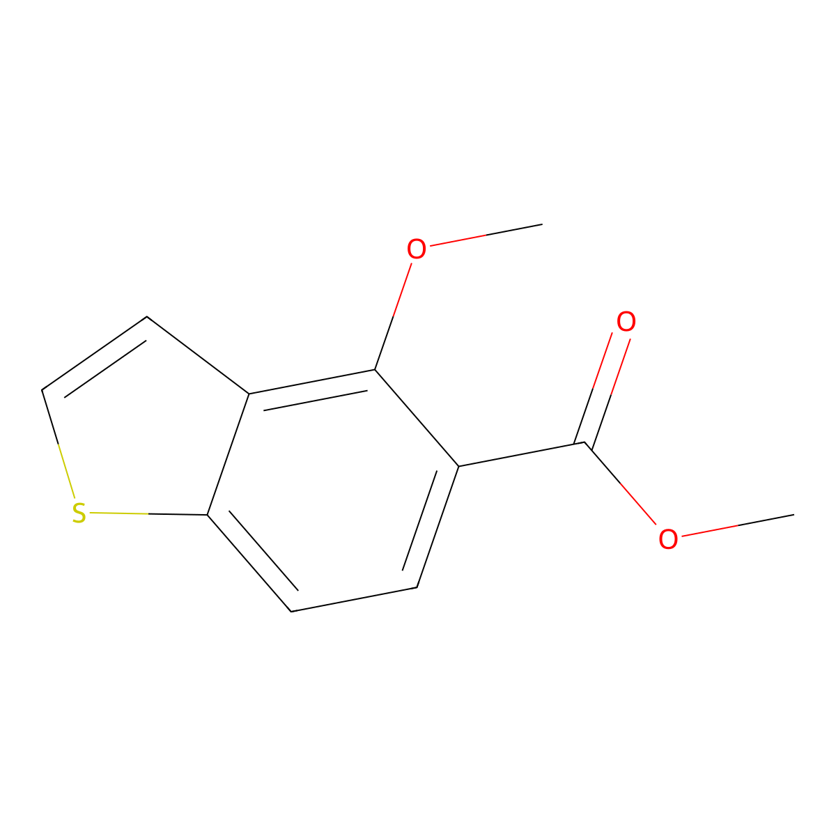 Methyl 4-methoxy-1-benzothiophene-5-carboxylate molecular structure, CAS 849100-51-2