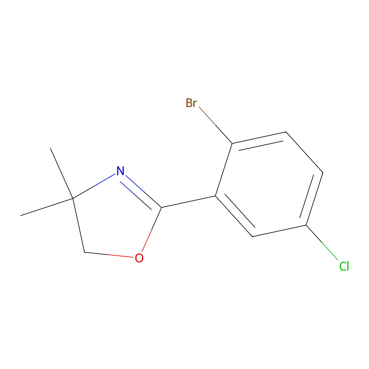 2-(2-Bromo-5-chlorophenyl)-4,4-dimethyl-4,5-dihydrooxazole molecular structure, CAS 849106-18-9