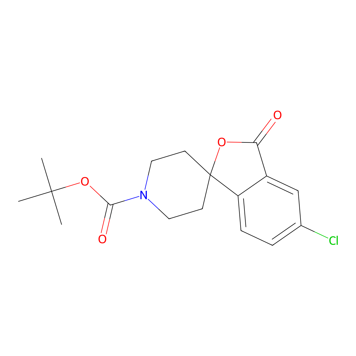 tert-Butyl 5-chloro-3-oxo-3H-spiro[isobenzofuran-1,4'-piperidine]-1'-carboxylate molecular structure, CAS 849106-20-3