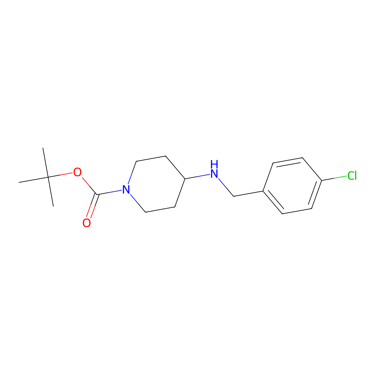 tert-Butyl 4-(4-chlorobenzylamino)piperidine-1-carboxylate molecular structure, CAS 849106-37-2