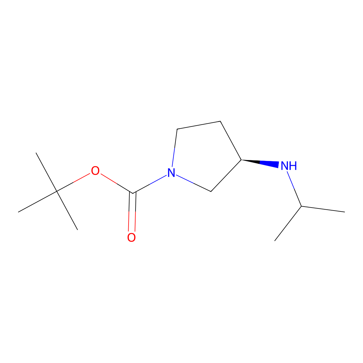 (R)-tert-Butyl 3-(isopropylamino)pyrrolidine-1-carboxylate molecular structure, CAS 849107-00-2