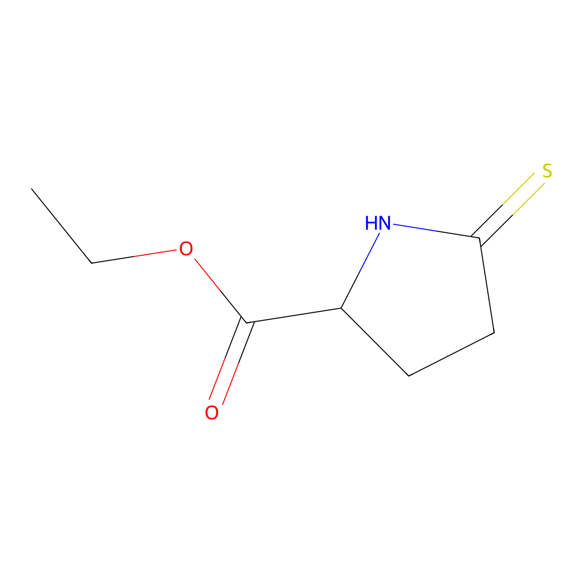 Ethyl 5-Thioxopyrrolidine-2-carboxylate molecular structure, CAS 84911-17-1