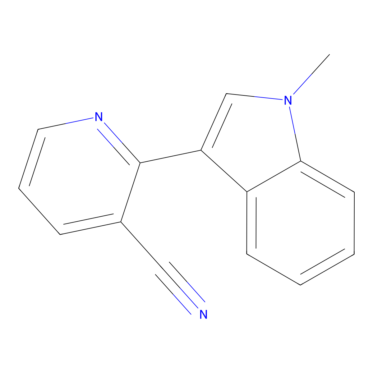 3-Pyridinecarbonitrile, 2-(1-methyl-1H-indol-3-yl)- molecular structure, CAS 849116-26-3