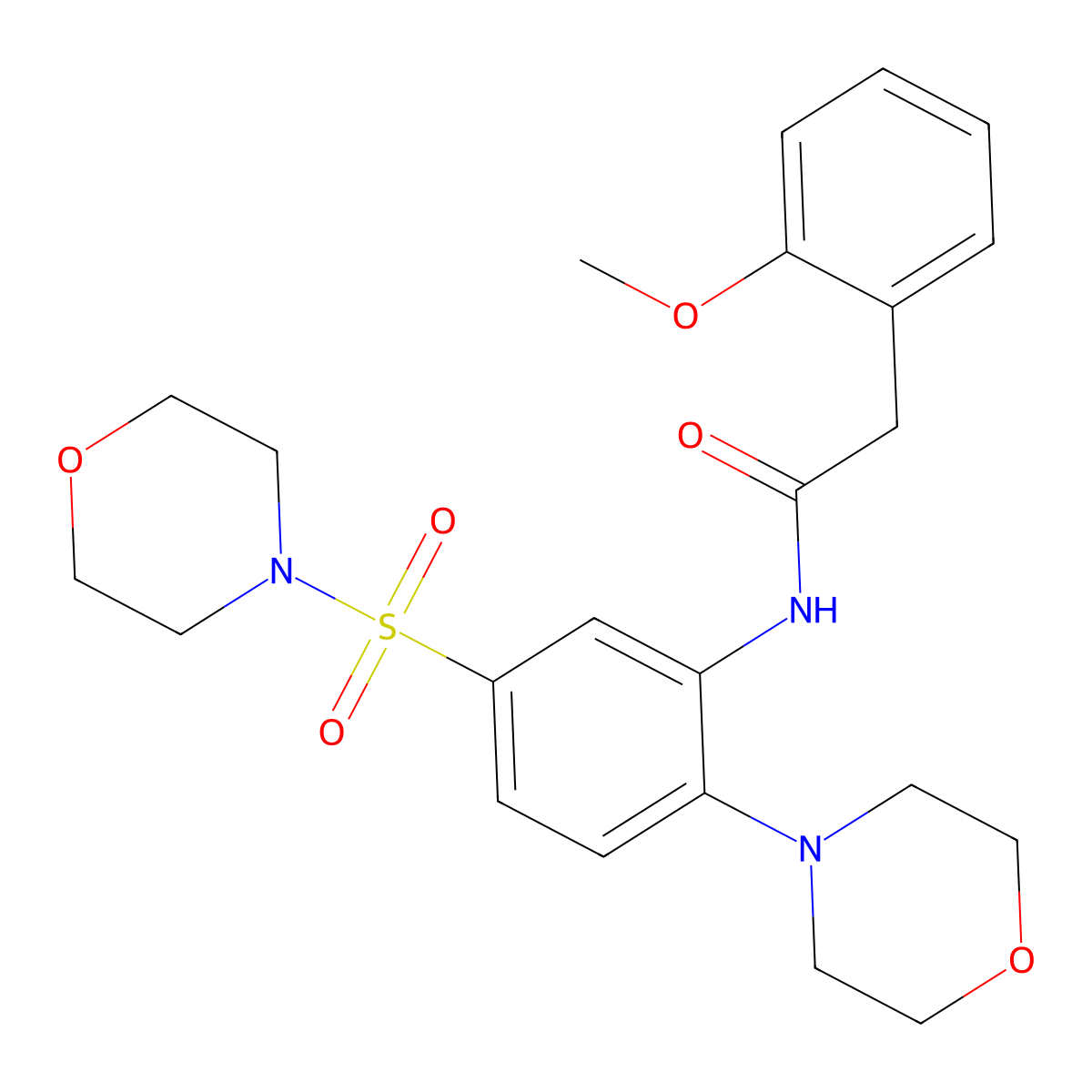 2-(2-Methoxyphenyl)-N-(2-morpholino-5-(morpholinosulfonyl)phenyl)acetamide molecular structure, CAS 849121-82-0