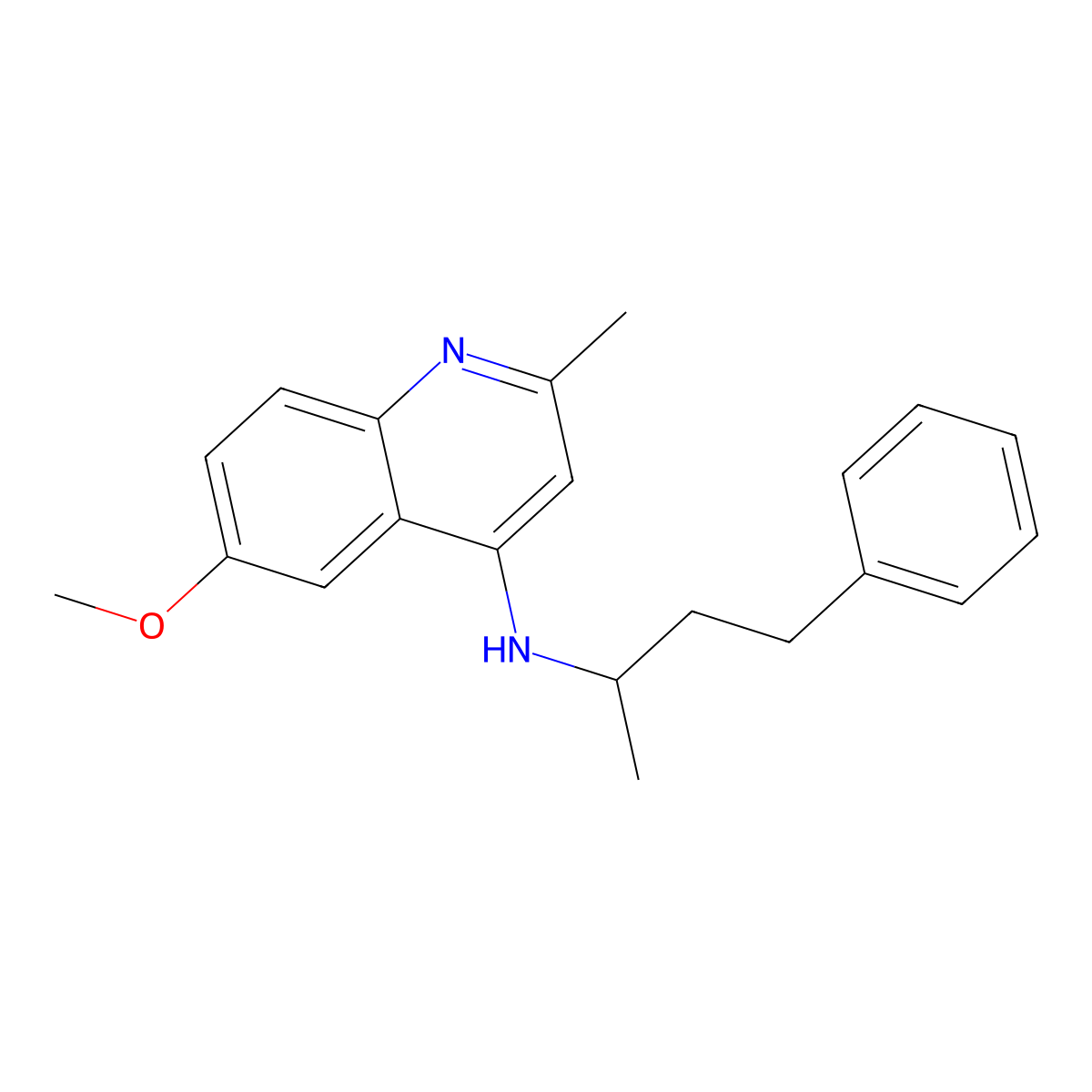 6-methoxy-2-methyl-N-(4-phenylbutan-2-yl)quinolin-4-amine molecular structure, CAS 849124-58-9