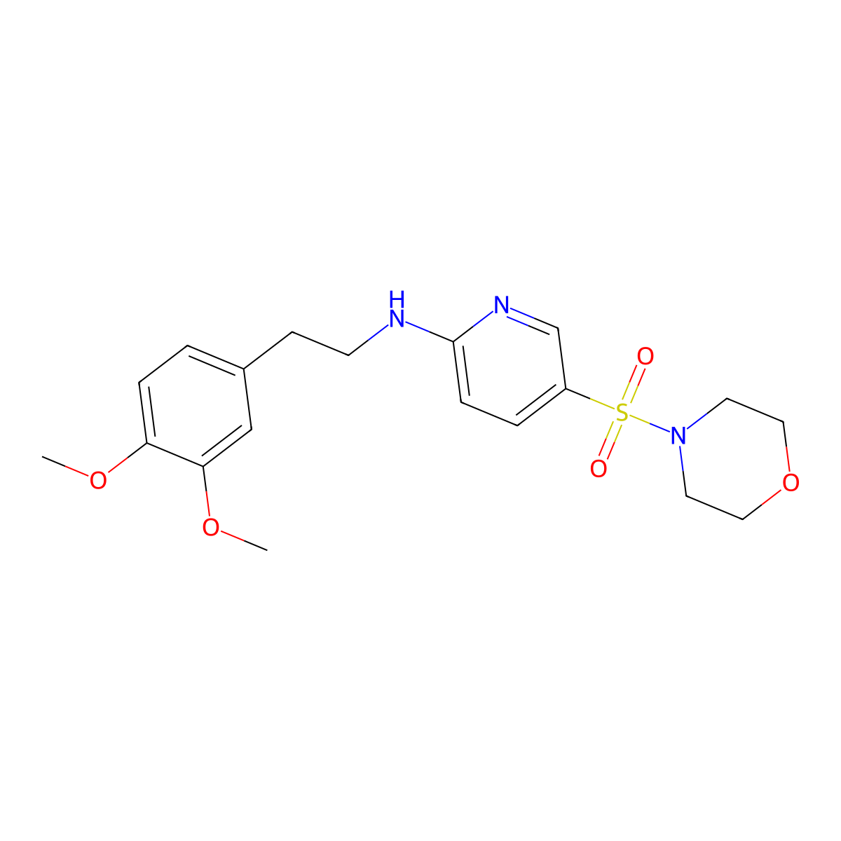 4-[(6-{[2-(3,4-Dimethoxyphenyl)ethyl]amino}-3-pyridyl)sulfonyl]morpholine molecular structure, CAS 849127-20-4