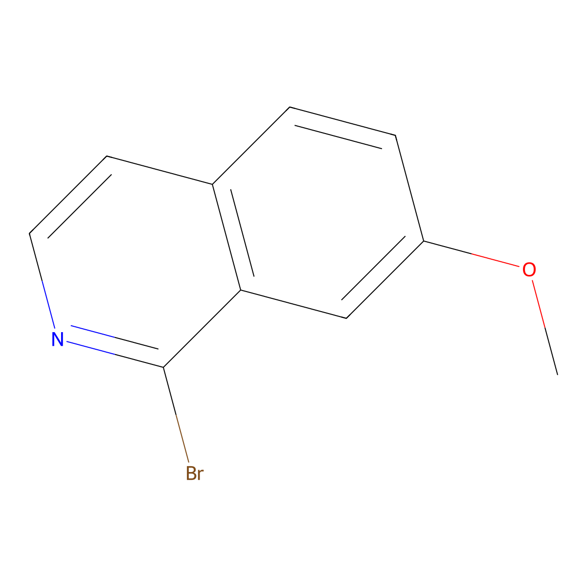 1-Bromo-7-methoxyisoquinoline molecular structure, CAS 849132-12-3