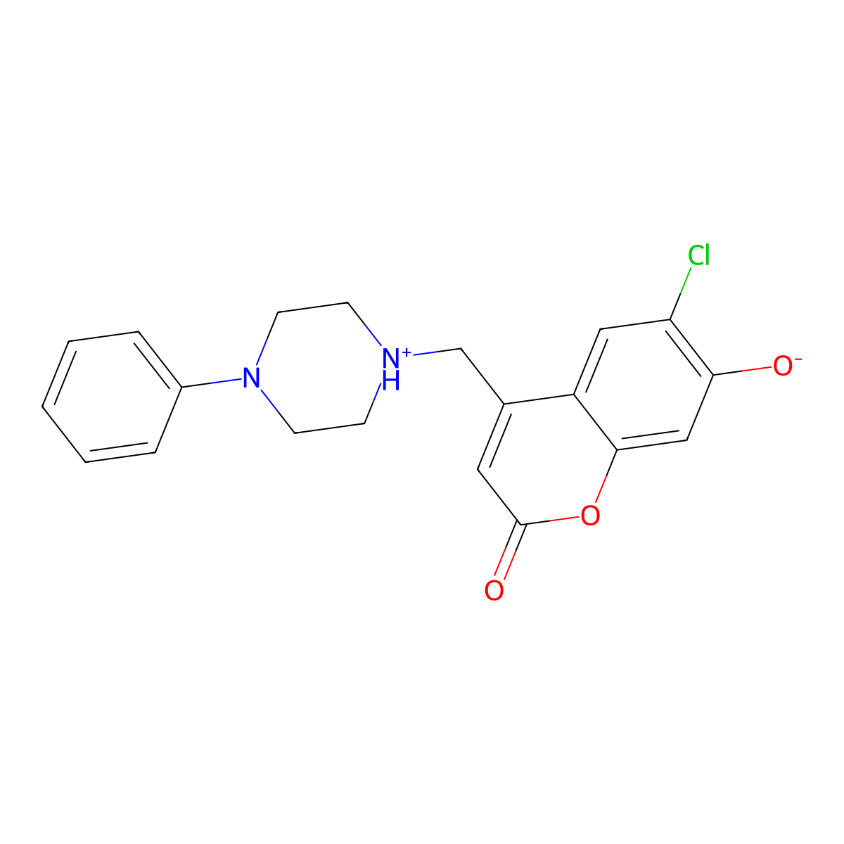 6-chloro-7-hydroxy-4-[(4-phenylpiperazin-1-yl)methyl]-2H-chromen-2-one molecular structure, CAS 849134-29-8