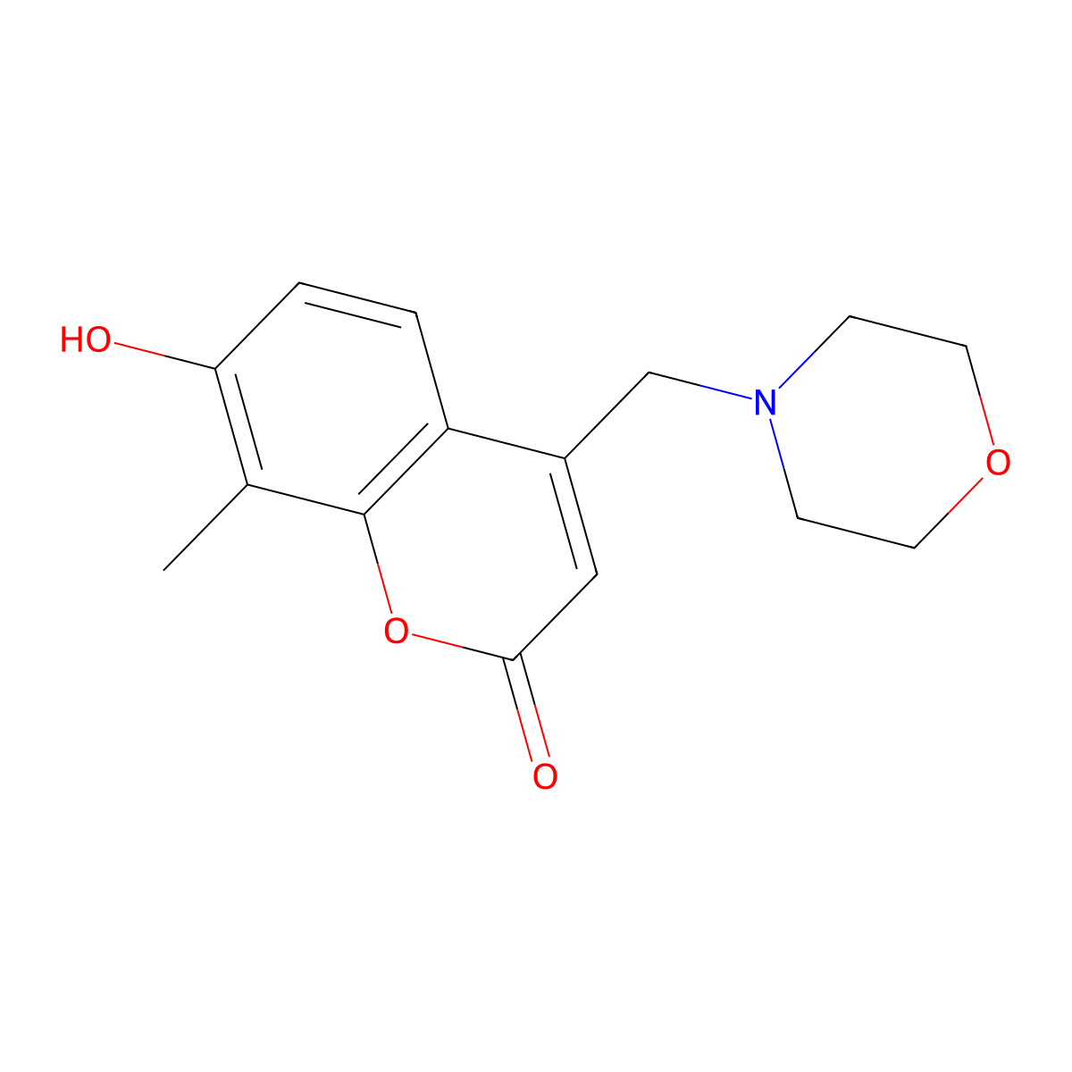 7-Hydroxy-8-methyl-4-(morpholin-4-ylmethyl)chromen-2-one molecular structure, CAS 849135-21-3