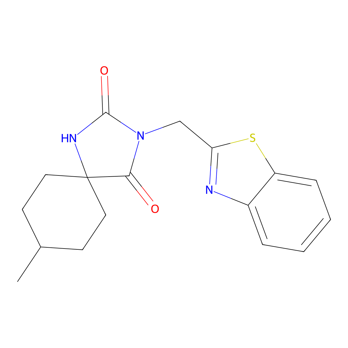 3-[(1,3-Benzothiazol-2-yl)methyl]-8-methyl-1,3-diazaspiro[4.5]decane-2,4-dione molecular structure, CAS 849137-17-3