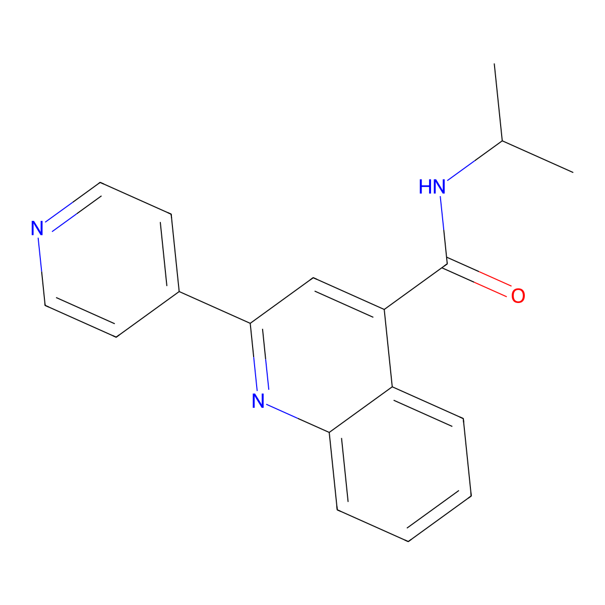 N-(propan-2-yl)-2-(pyridin-4-yl)quinoline-4-carboxamide molecular structure, CAS 849139-32-8