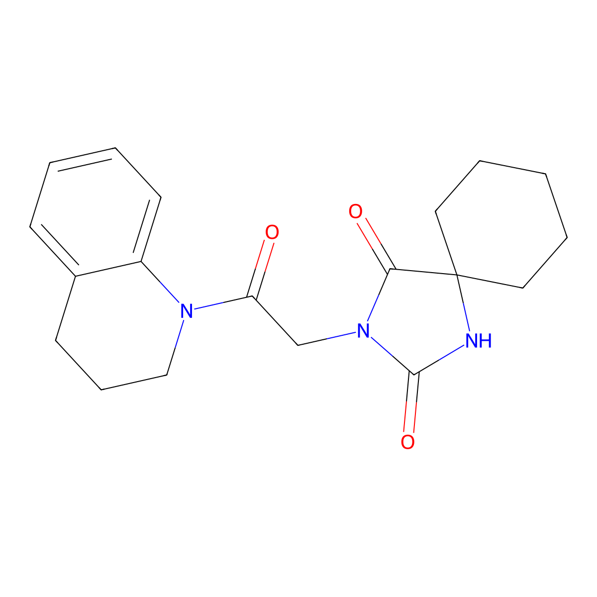3-[2-(3,4-dihydroquinolin-1(2H)-yl)-2-oxoethyl]-1,3-diazaspiro[4.5]decane-2,4-dione molecular structure, CAS 849143-75-5