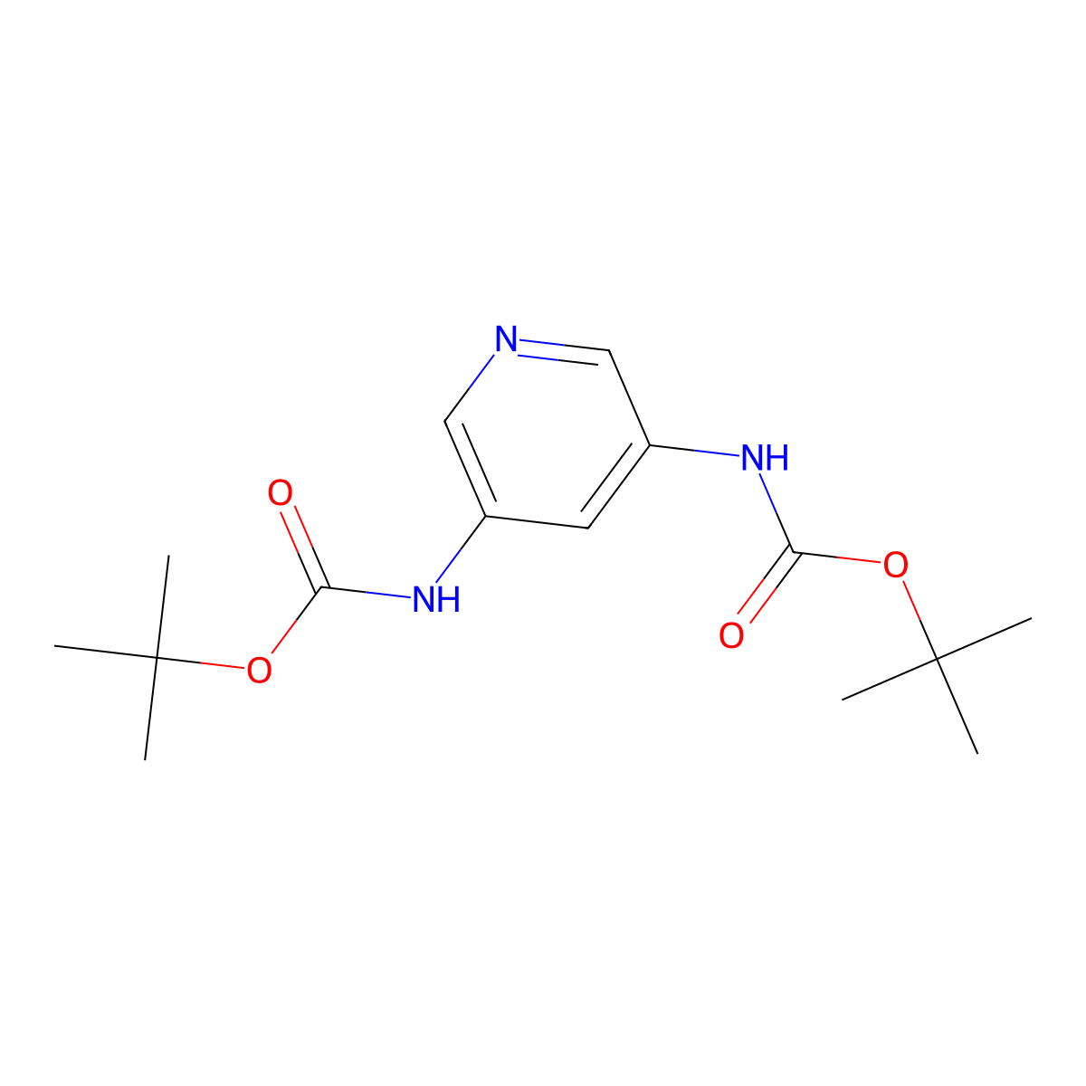Di-tert-butyl pyridine-3,5-diyldicarbamate molecular structure, CAS 849160-50-5