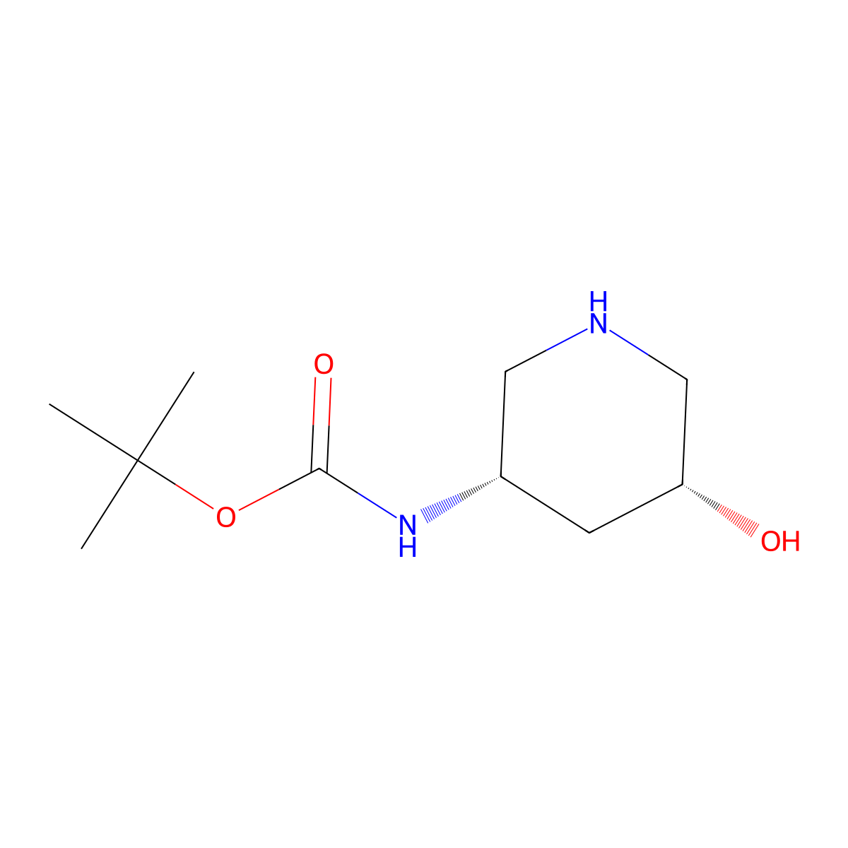 tert-Butyl ((3S,5R)-5-hydroxypiperidin-3-yl)carbamate molecular structure, CAS 849161-66-6