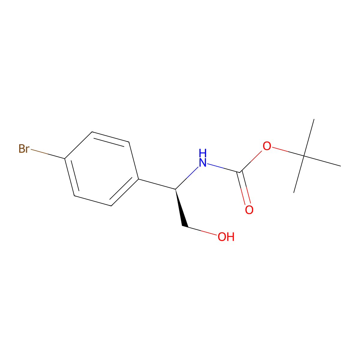 tert-butyl N-[(1R)-1-(4-bromophenyl)-2-hydroxyethyl]carbamate molecular structure, CAS 849178-85-4