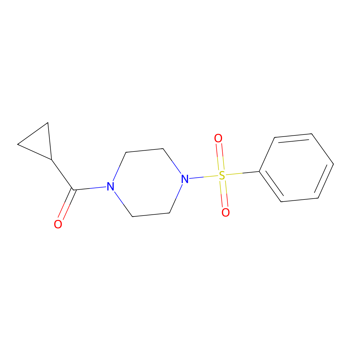 [4-(Benzenesulfonyl)piperazin-1-yl]-cyclopropylmethanone molecular structure, CAS 849185-43-9