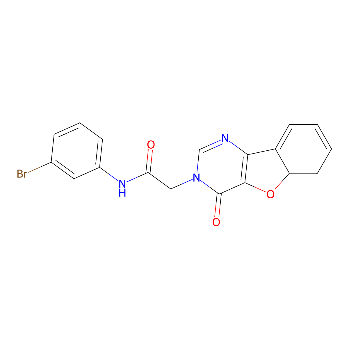 N-(3-bromophenyl)-2-(4-oxo-[1]benzofuro[3,2-d]pyrimidin-3-yl)acetamide molecular structure, CAS 849185-82-6