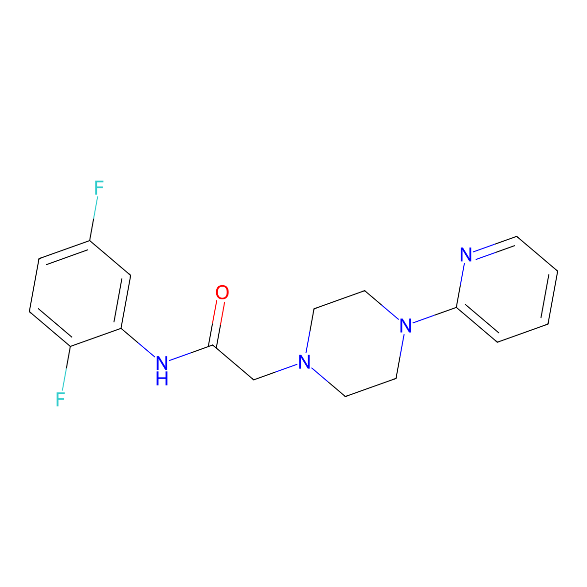 N-(2,5-difluorophenyl)-2-[4-(pyridin-2-yl)piperazin-1-yl]acetamide molecular structure, CAS 849187-49-1