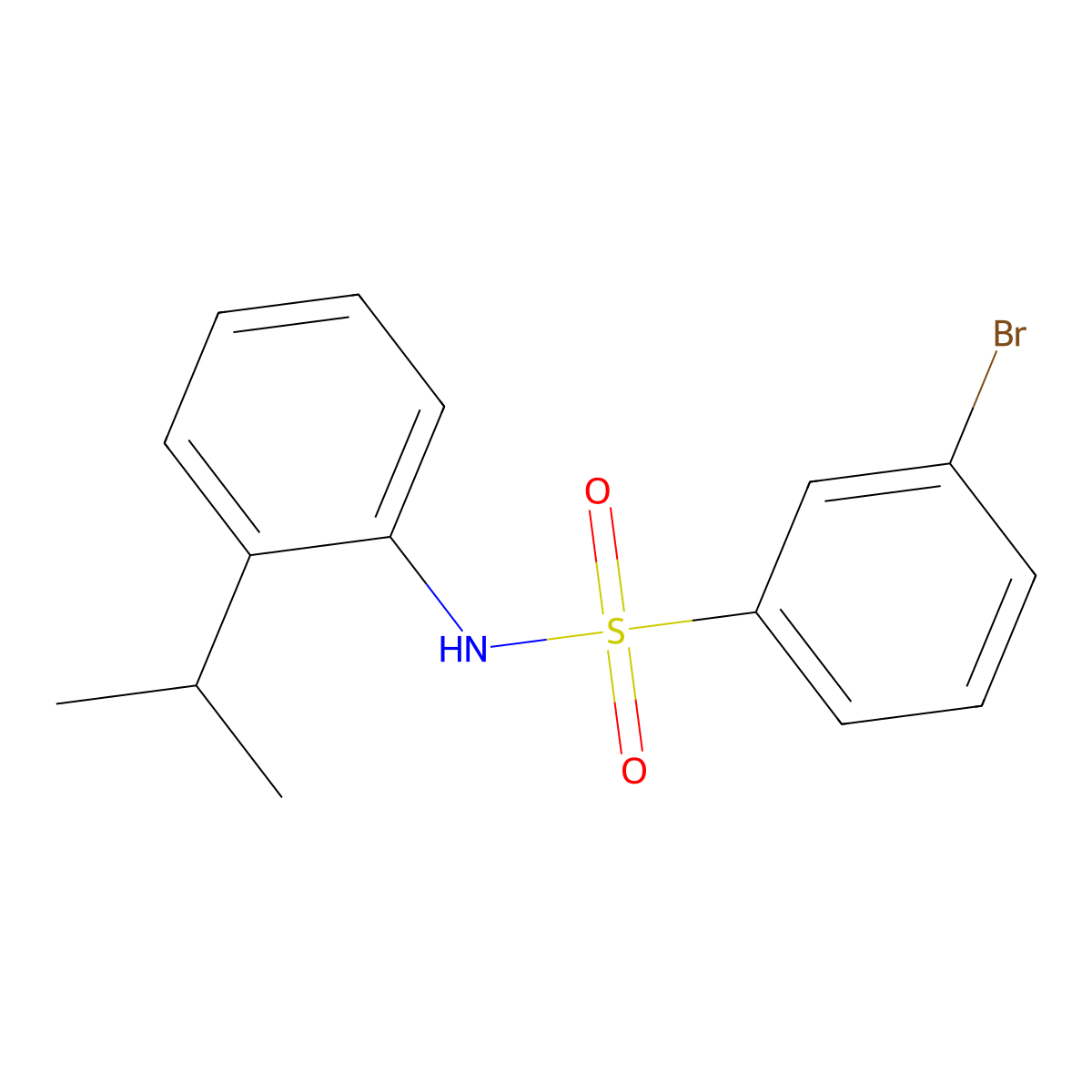 3-bromo-N-(2-isopropylphenyl)benzenesulfonamide molecular structure, CAS 849188-97-2