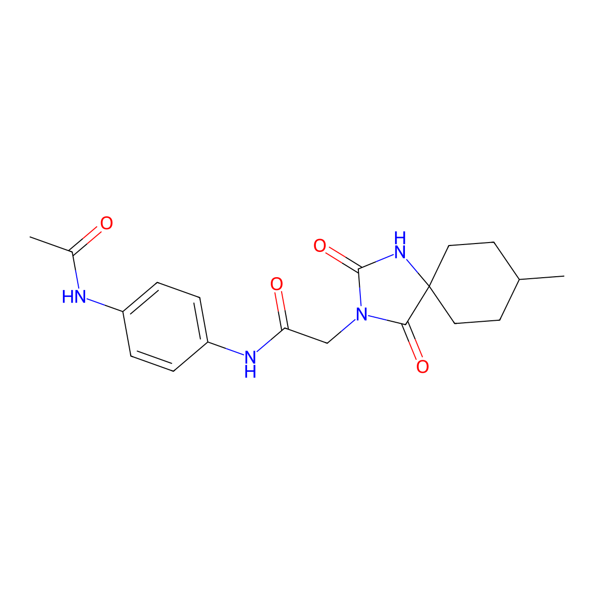 N-(4-Acetamidophenyl)-2-{8-methyl-2,4-dioxo-1,3-diazaspiro[4.5]decan-3-YL}acetamide molecular structure, CAS 849189-62-4