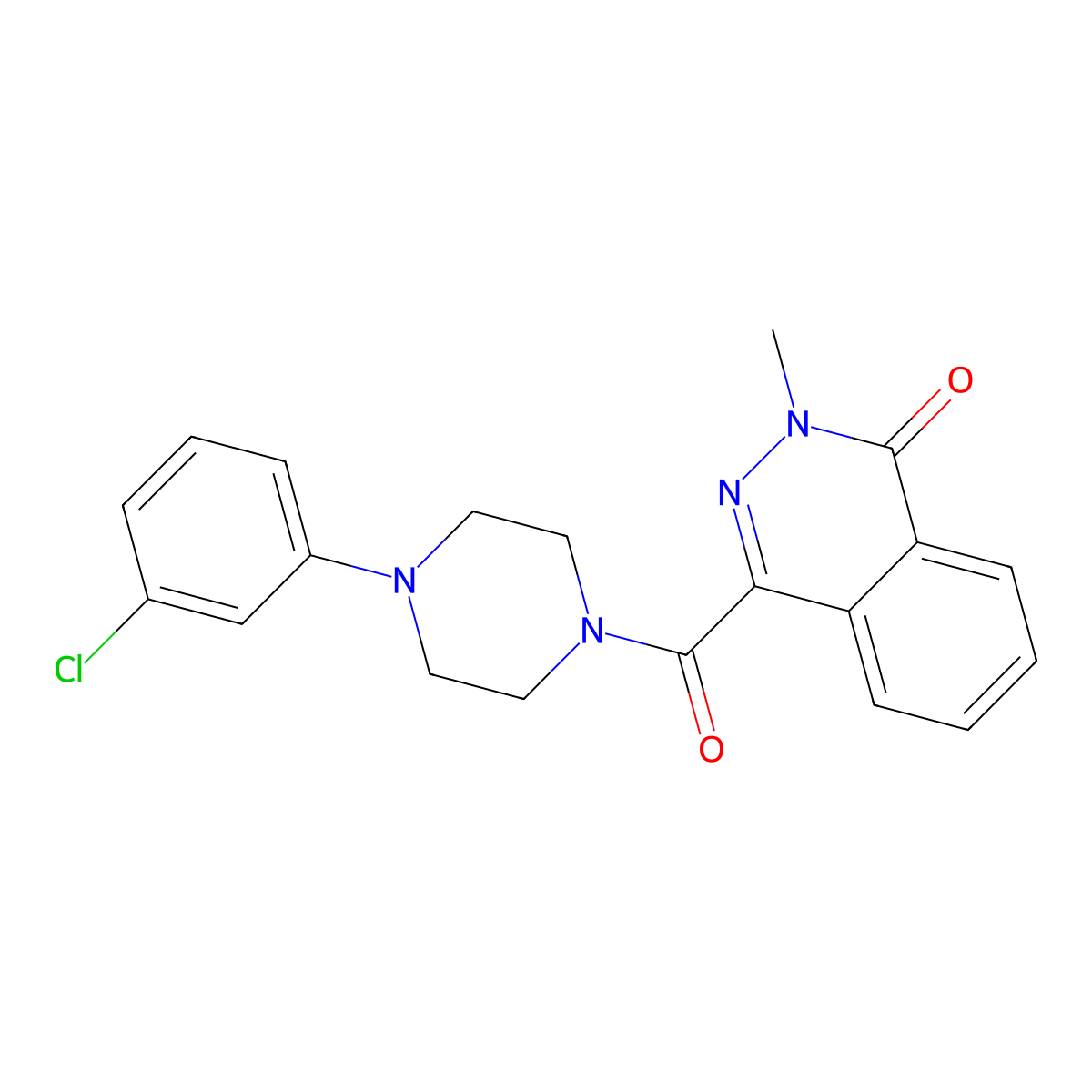 4-{[4-(3-chlorophenyl)piperazino]carbonyl}-2-methyl-1(2H)-phthalazinone molecular structure, CAS 849189-75-9
