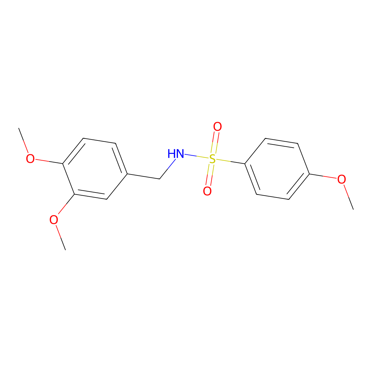 N-(3,4-dimethoxybenzyl)-4-methoxybenzenesulfonamide molecular structure, CAS 849190-39-2