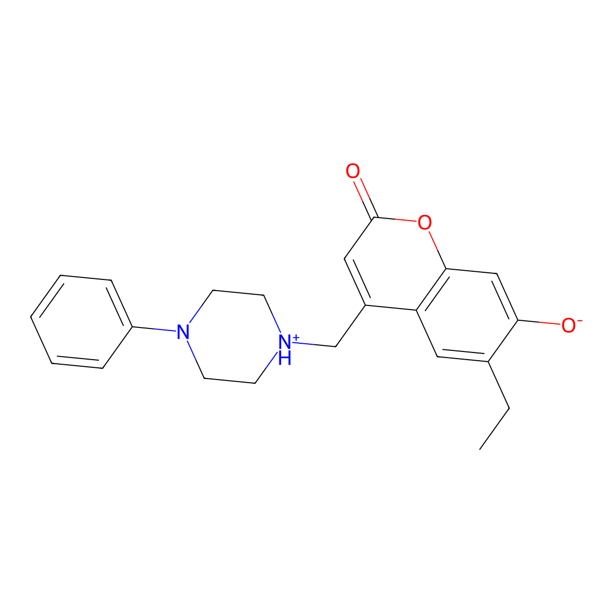 6-Ethyl-7-hydroxy-4-[(4-phenylpiperazin-1-yl)methyl]chromen-2-one molecular structure, CAS 849191-76-0