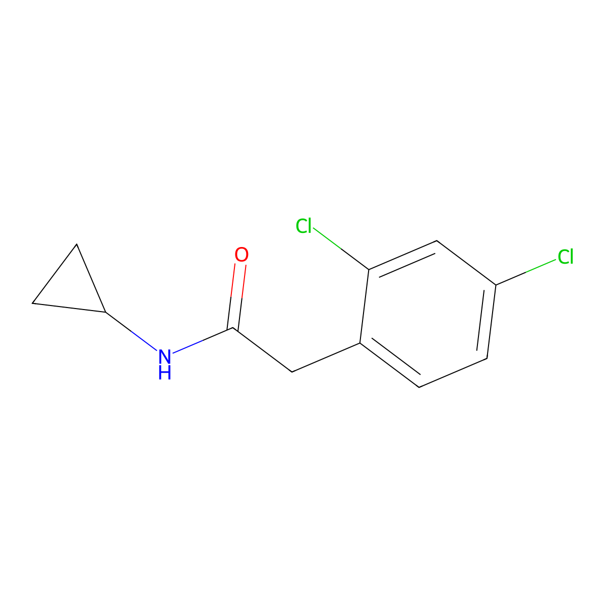 N-cyclopropyl-2-(2,4-dichlorophenyl)acetamide molecular structure, CAS 849194-96-3