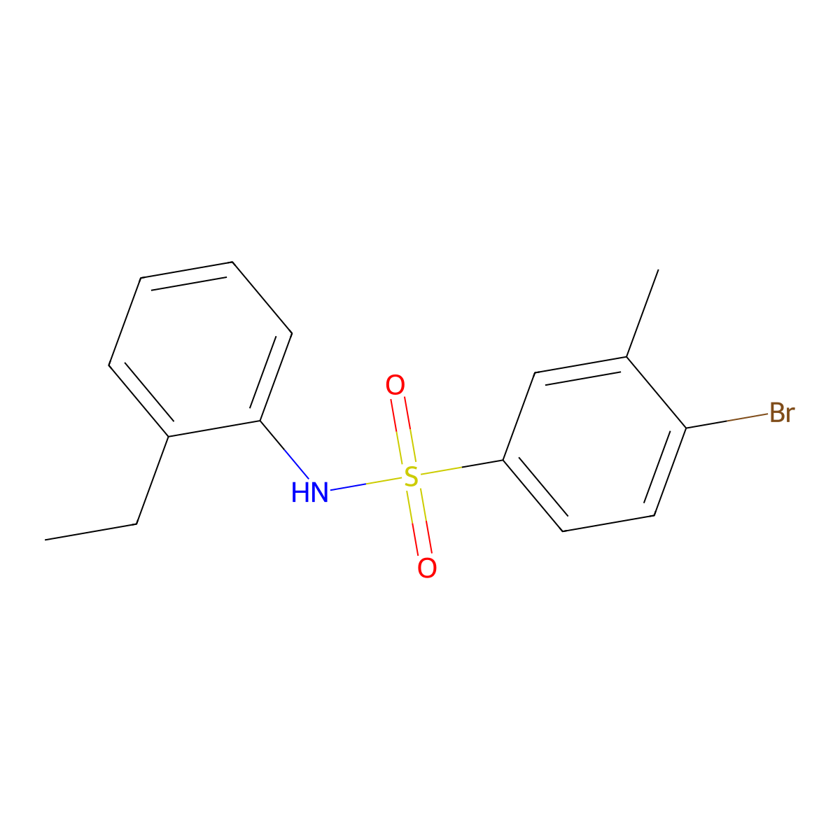 4-bromo-N-(2-ethylphenyl)-3-methylbenzenesulfonamide molecular structure, CAS 849194-98-5