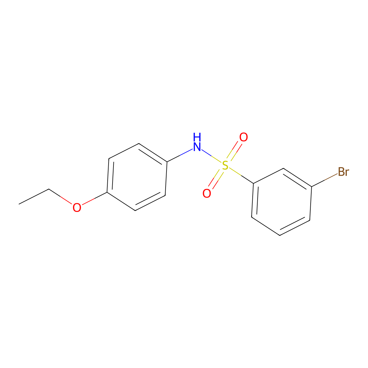 3-bromo-N-(4-ethoxyphenyl)benzenesulfonamide molecular structure, CAS 849198-67-0