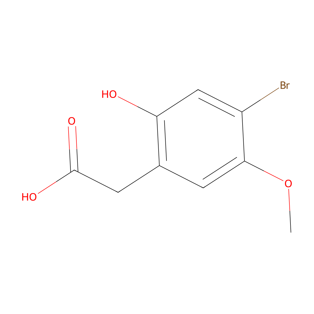 4-Bromo-2-hydroxy-5-methoxybenzeneacetic acid molecular structure, CAS 849198-81-8