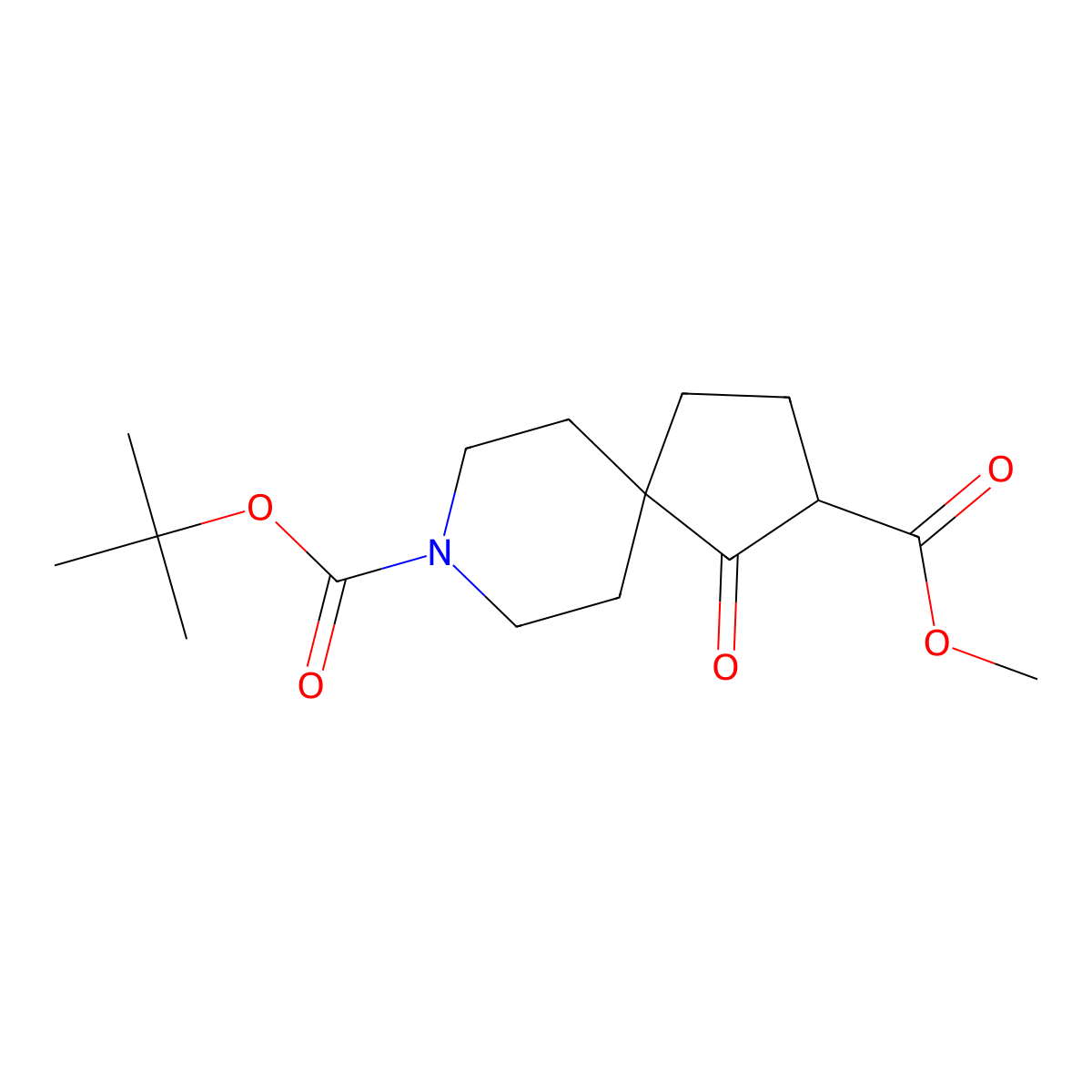 8-tert-Butyl 2-methyl 1-oxo-8-azaspiro[4.5]decane-2,8-dicarboxylate molecular structure, CAS 849203-09-4