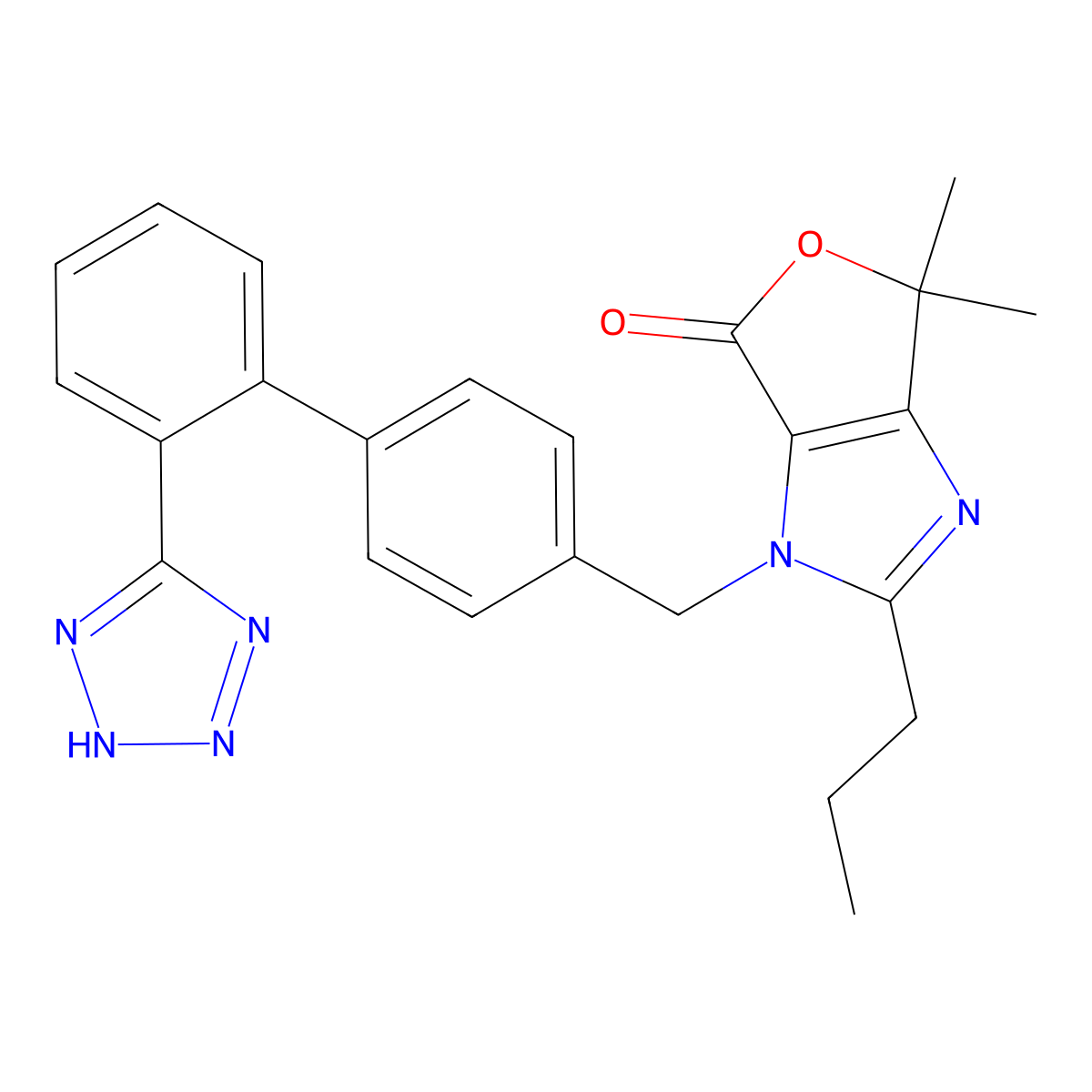 Olmesartan lactone molecular structure, CAS 849206-43-5