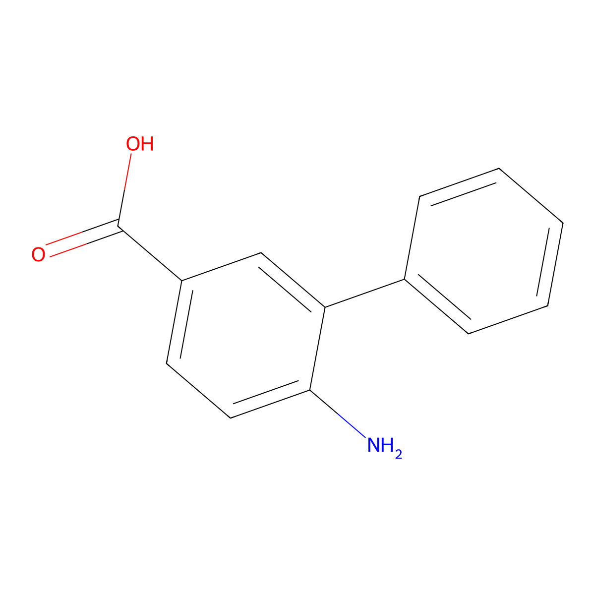 6-Amino-biphenyl-3-carboxylic acid molecular structure, CAS 849208-76-0