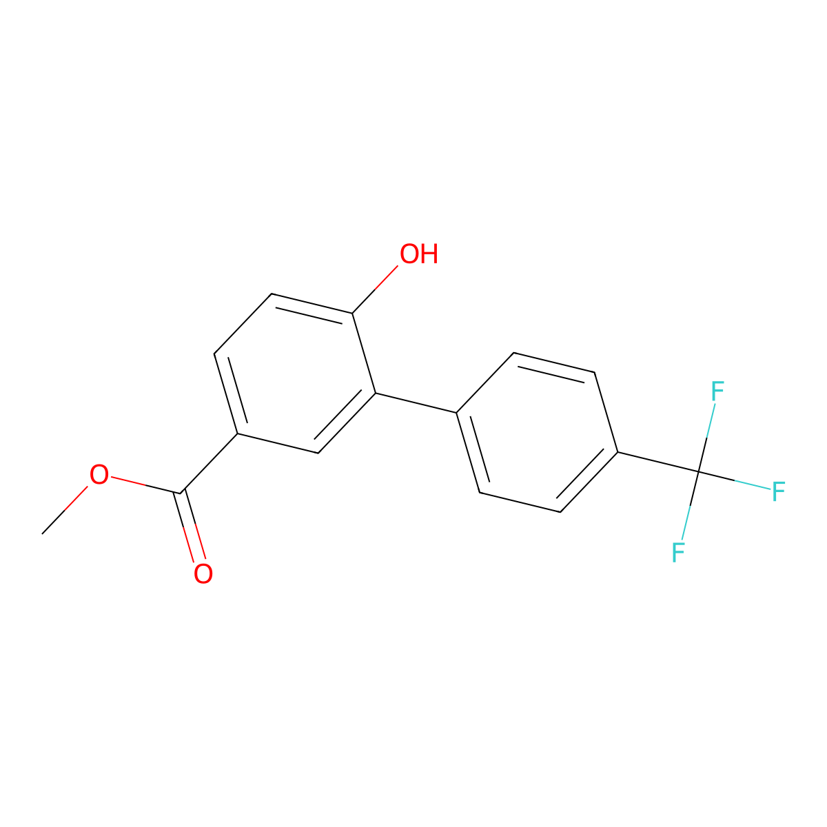 Methyl 6-hydroxy-4'-(trifluoromethyl)-[1,1'-biphenyl]-3-carboxylate molecular structure, CAS 849213-77-0