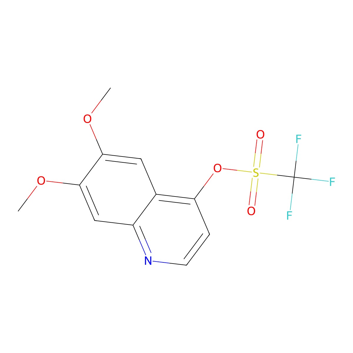 Trifluoromethanesulfonic acid 6,7-dimethoxyquinolin-4-yl ester molecular structure, CAS 849217-54-5