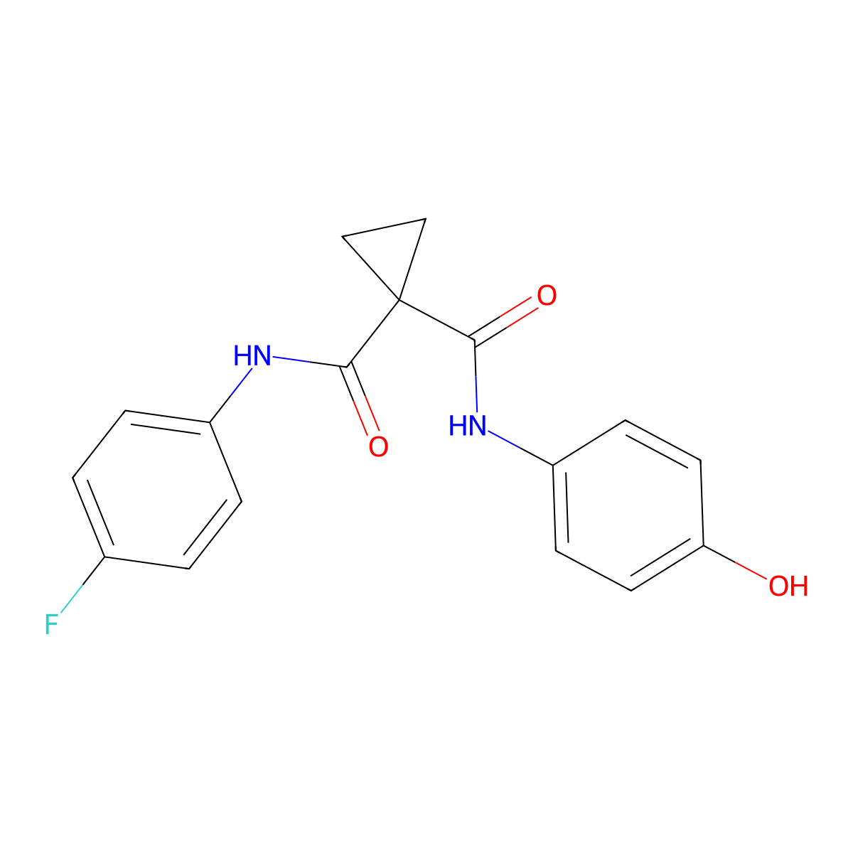 N-(4-Fluorophenyl)-N'-(4-hydroxyphenyl)cyclopropane-1,1-dicarboxamide molecular structure, CAS 849217-60-3