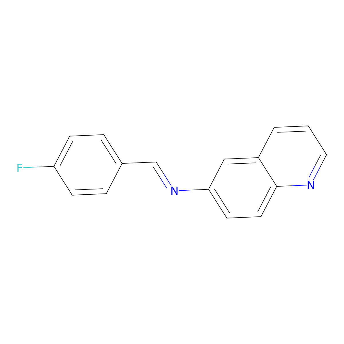 6-Quinolinamine, N-[(4-fluorophenyl)methylene]- molecular structure, CAS 84922-28-1