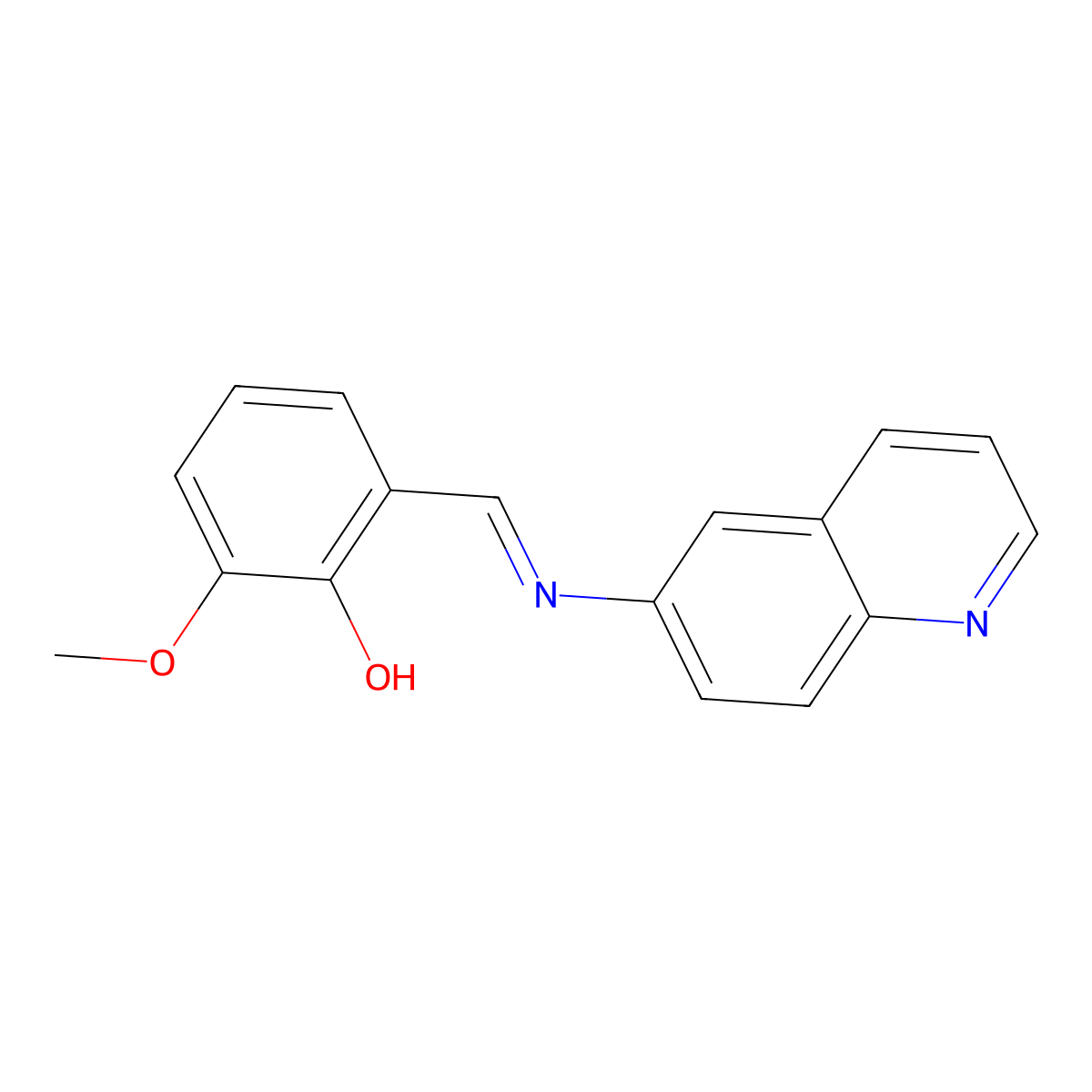 (E)-2-methoxy-6-((quinolin-6-ylimino)methyl)phenol molecular structure, CAS 84922-38-3