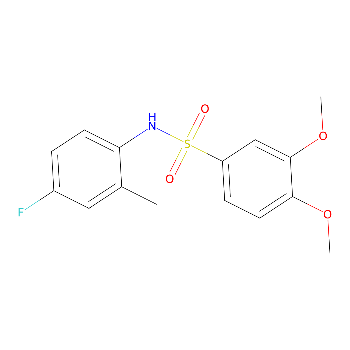 N-(4-fluoro-2-methylphenyl)-3,4-dimethoxybenzenesulfonamide molecular structure, CAS 849228-62-2