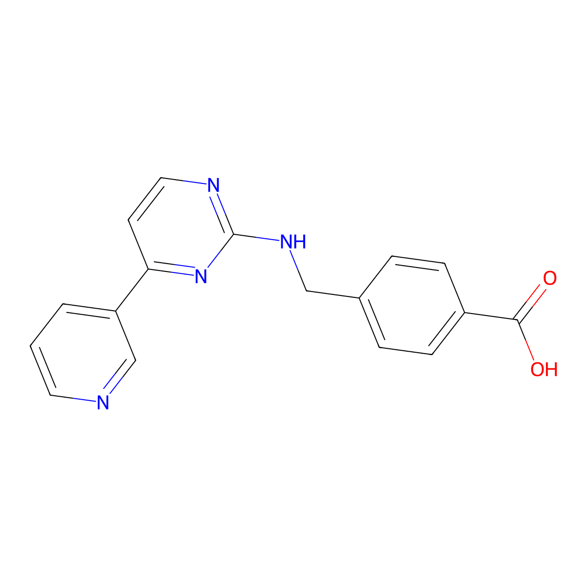 4-({[4-(Pyridin-3-yl)pyrimidin-2-yl]amino}methyl)benzoic acid molecular structure, CAS 849235-68-3