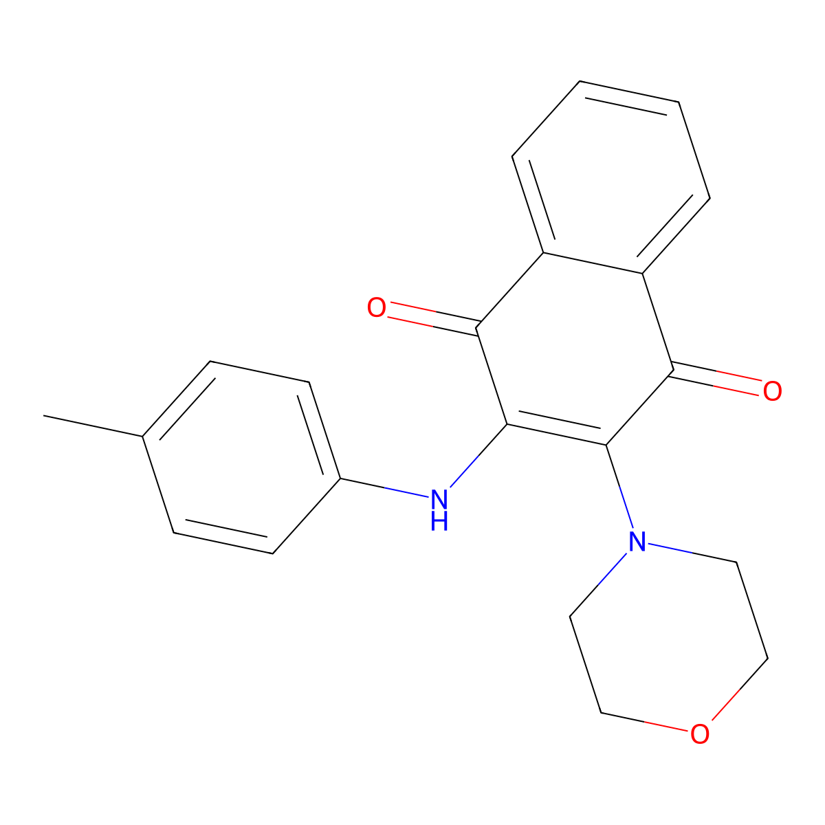 2-Morpholino-3-(p-tolylamino)naphthalene-1,4-dione molecular structure, CAS 84930-35-8