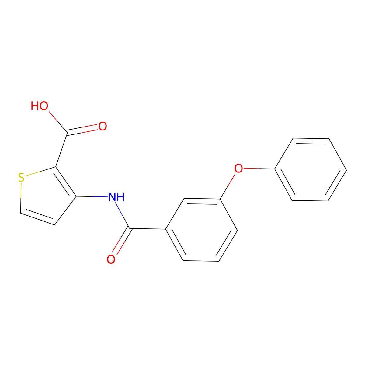 3-[(3-Phenoxybenzoyl)amino]-2-thiophenecarboxylic acid molecular structure, CAS 849333-95-5