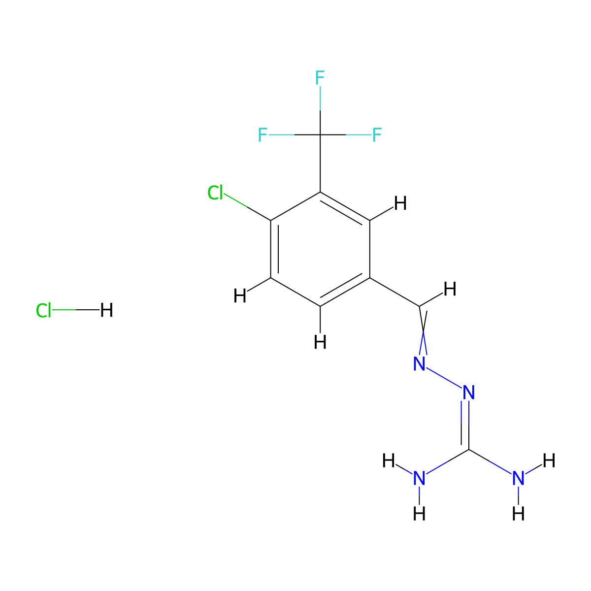 1-[4-Chloro-3-(trifluoromethyl)benzylideneamino]guanidine Hydrochloride molecular structure, CAS 849335-07-5