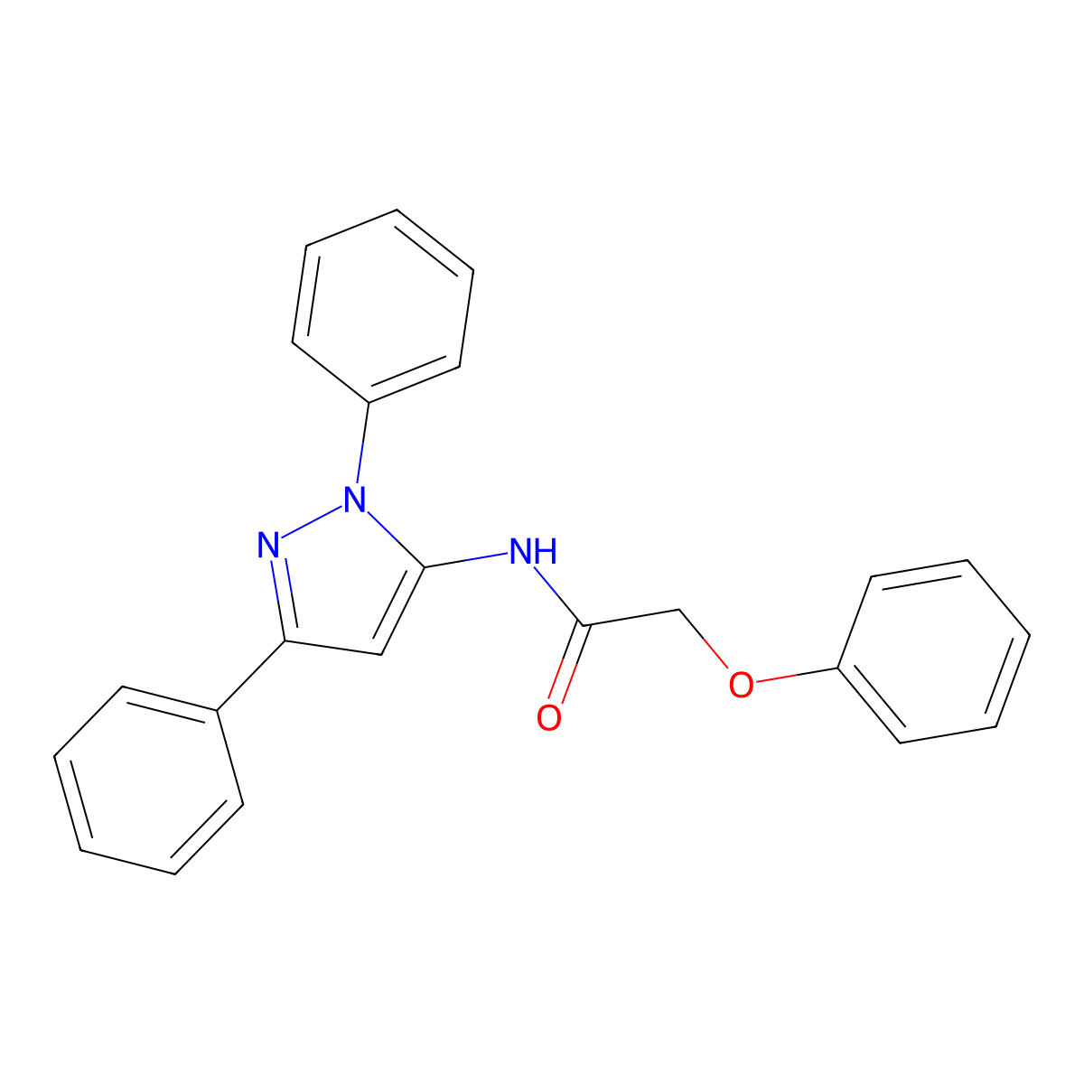 N-(1,3-diphenyl-1H-pyrazol-5-yl)-2-phenoxyAcetamide molecular structure, CAS 849337-31-1